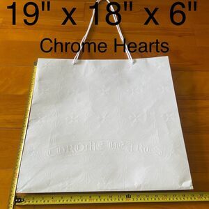Chrome Hearts Paper Shopping Bag - white embossed large (19" x 18" x 6")